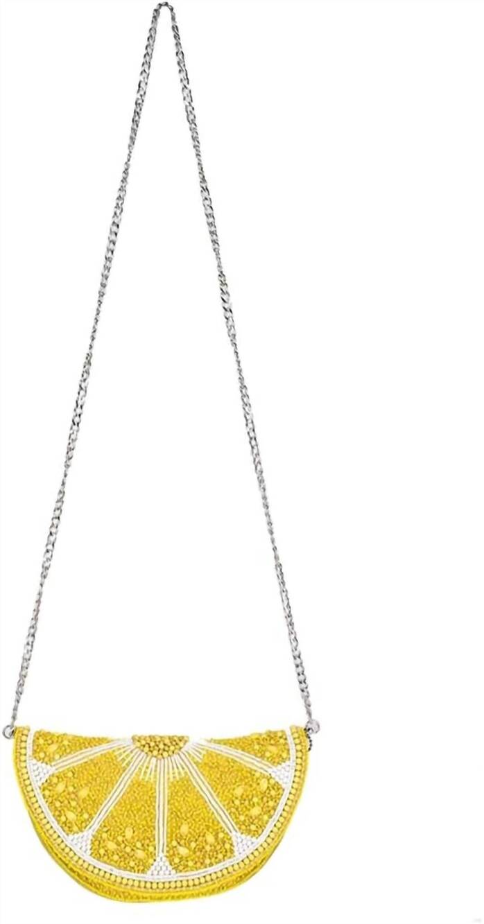 NEW MARY FRANCES tart beaded handbag in lemon (yellow)